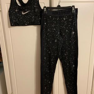 Starry Night Sparkle Print Sports Bra & Leggings